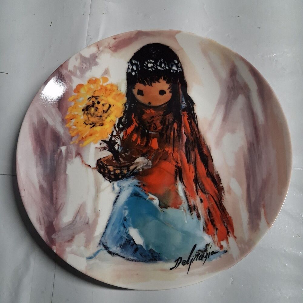 DeGrazia's Children of the Sun Collection "Sunflower Maiden" Plate. 1988
